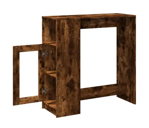 Baro Stalas Su Lentynomis, Dūminis, 101X40X103,5cm Mediena