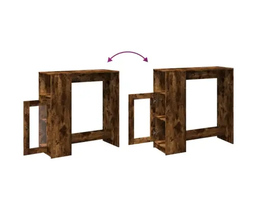 Baro Stalas Su Lentynomis, Dūminis, 101X40X103,5cm Mediena