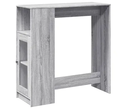 Bāra Galds Ar Plauktiem, Pelēka Koka, 101X40X103,5 Cm Vidaxl