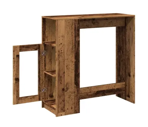 Bāra Galds Ar Plauktiem, Veca Koka, 101X40X103,5 Cm Vidaxl