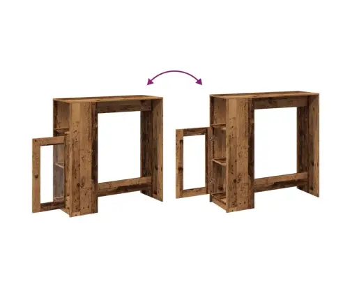 Bāra Galds Ar Plauktiem, Veca Koka, 101X40X103,5 Cm Vidaxl