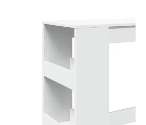 Bāra Galds Ar Plauktiem Balts 90X40X103,5 Cm Inženierijas Koks Vidaxl