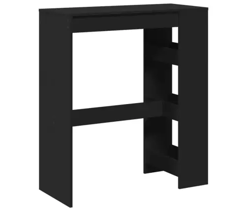 Bāra Galds Ar Plauktiem Melns 90X40X103,5 Cm Inženierijas Koks Vidaxl