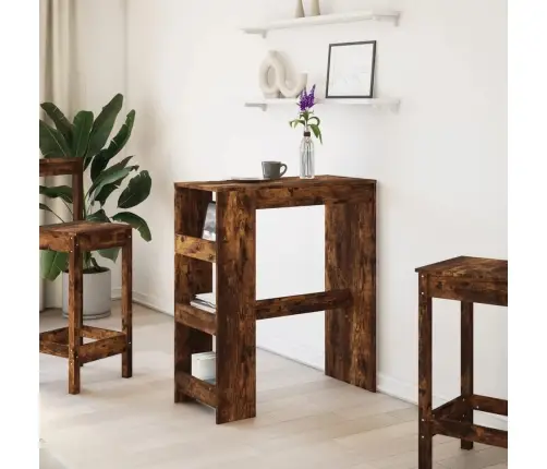 Baro Stalas Su Lentynomis, Dūminis, 90X40X103,5cm Mediena