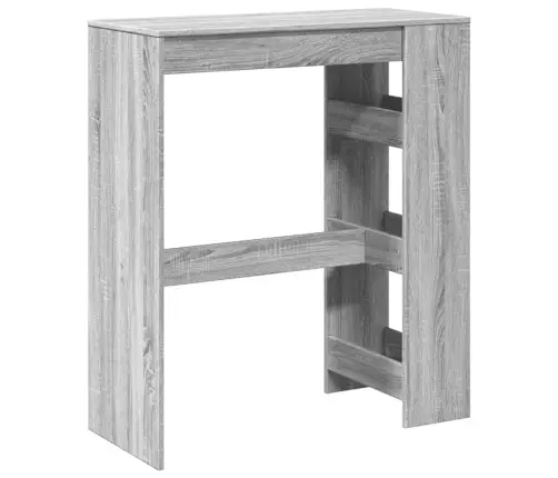 Bāra Galds Ar Plauktiem, Pelēka Koka, 90X40X103,5 Cm Vidaxl