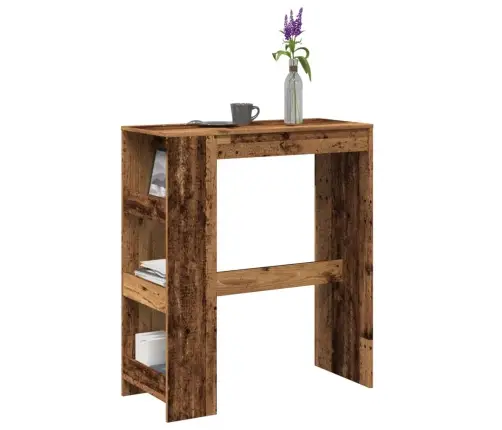 Bāra Galds Ar Plauktiem, Veca Koka, 90X40X103,5 Cm Vidaxl