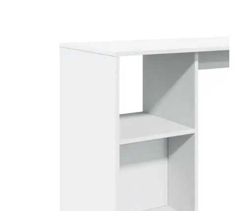 Bāra Galds Ar Plauktiem, Balts, 124X46X103,5 Cm Vidaxl