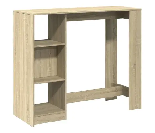 Bāra Galds Ar Plauktiem, Ozolkoka Krāsa, 124X46X103,5 Cm Vidaxl