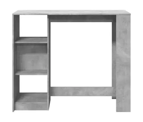 Bāra Galds Ar Plauktiem, Betona Pelēks, 124X46X103,5 Cm Vidaxl
