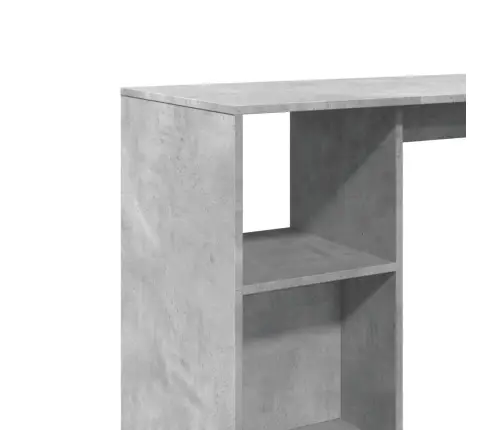 Bāra Galds Ar Plauktiem, Betona Pelēks, 124X46X103,5 Cm Vidaxl