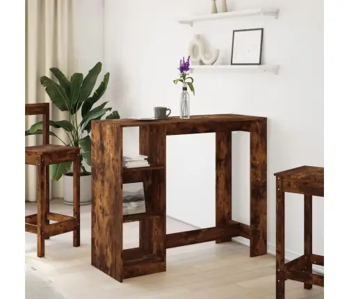 Bāra Galds Ar Plauktiem, Ozolkoka Krāsā, 124X46X103,5 Cm Vidaxl