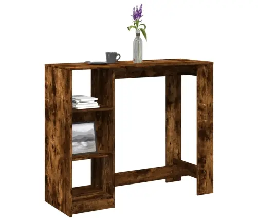 Bāra Galds Ar Plauktiem, Ozolkoka Krāsā, 124X46X103,5 Cm Vidaxl