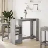 Bāra Galds Ar Plauktiem, Pelēka Ozola Krāsa, 124X46X103,5 Cm Vidaxl