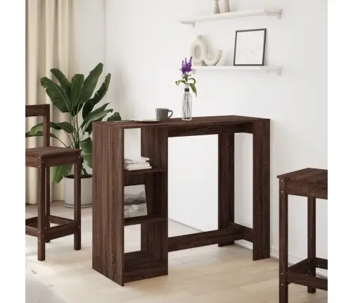 Bāra Galds Ar Plauktiem, Brūna Ozolkoka Krāsā, 124X46X103,5 Cm Vidaxl