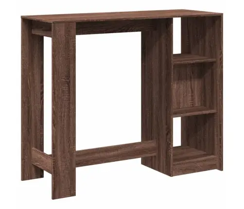 Bāra Galds Ar Plauktiem, Brūna Ozolkoka Krāsā, 124X46X103,5 Cm Vidaxl