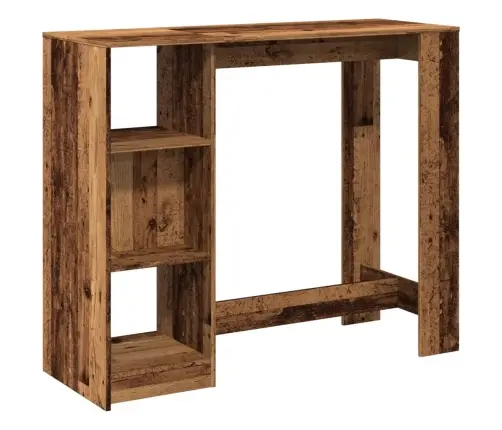 Bāra Galds Ar Plauktiem, Veca Koka, 124X46X103,5 Cm Vidaxl