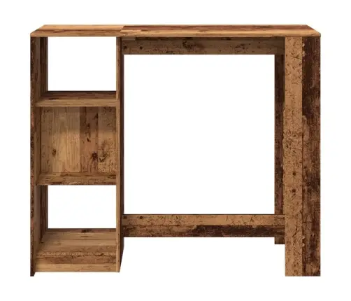 Bāra Galds Ar Plauktiem, Veca Koka, 124X46X103,5 Cm Vidaxl