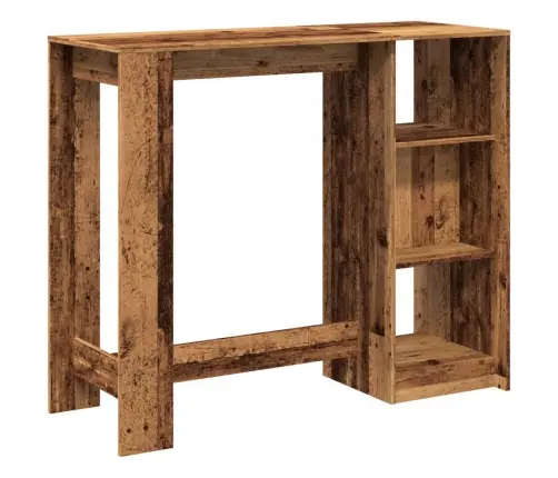 Bāra Galds Ar Plauktiem, Veca Koka, 124X46X103,5 Cm Vidaxl