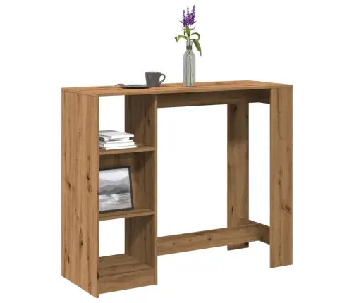 Bāra Galds Ar Plauktiem, Koka Krāsa, 124X46X103,5 Cm Vidaxl