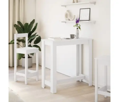 Baro Stalas, Baltos Spalvos, 102X50X103,5cm Apdirbta Mediena
