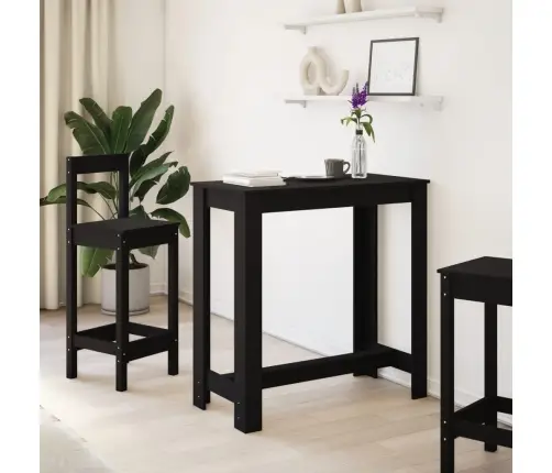 Baarilaud, Must, 102 X 50 X 103,5 Cm Tehispuit