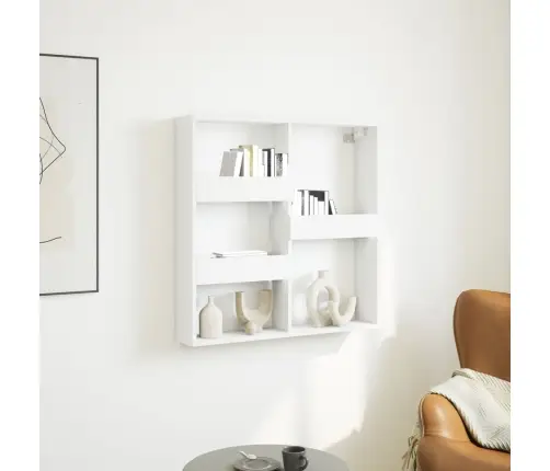 Sienas Plaukts, Balts, 80X15X80 Cm, Inženierijas Koks Vidaxl