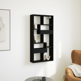 Sienas Skapītis, Melns, 50X15X100 Cm, Inženierijas Koks Vidaxl