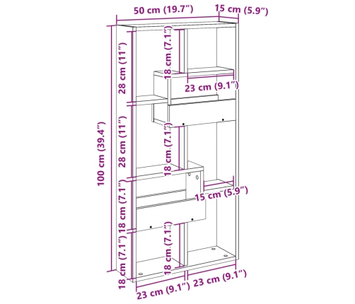 Seinakapp, Hall Sonoma Tamm, 50X15X100 cm Tehispuit