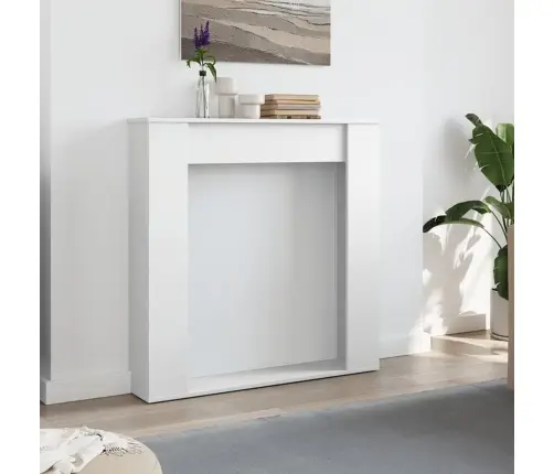 Židinio Apvadas, Baltos Spalvos, 100X20X100cm Apdirbta Mediena