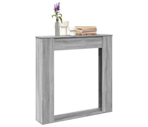 Kamīna Apmale, Pelēka Koka, 100X20X100 Cm, Konstruēts Koks Vidaxl