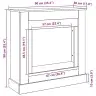 Kamīna Apmale, Koka Krāsa, 90X30X90 Cm, Konstruēts Koks Vidaxl