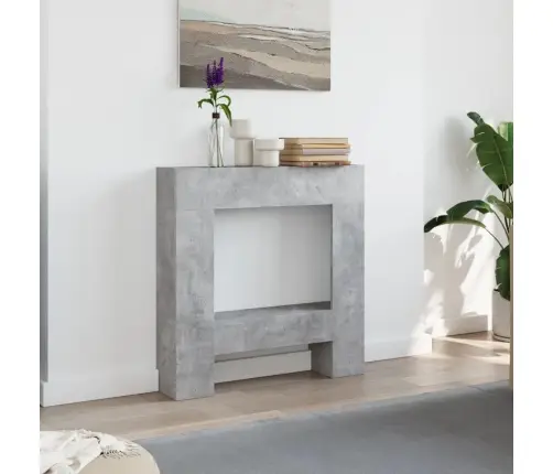 Kamīna Apmale, Betona Pelēks, 81X18X82 Cm, Konstruēts Koks Vidaxl