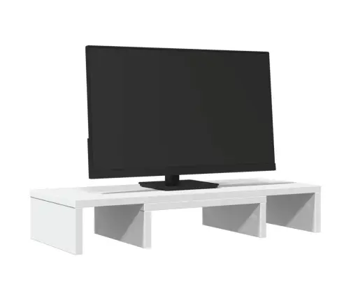 Monitora Paliktnis, Balts, 60X24X10,5 Cm, Konstruēts Koks Vidaxl