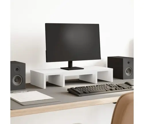 Monitora Paliktnis, Balts, 60X24X10,5 Cm, Konstruēts Koks Vidaxl