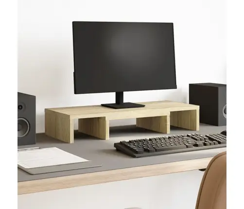 Monitoriaus Stovas, Ąžuolo, 60X24X10,5cm Apdirbta Mediena