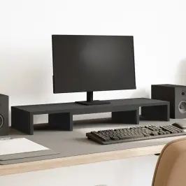 Monitora Paliktnis, Regulējams, Melns, 80X24X10,5 Cm Vidaxl