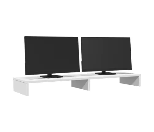 Monitoriaus Stovas, Baltas, 100X27X10cm Apdirbta Mediena