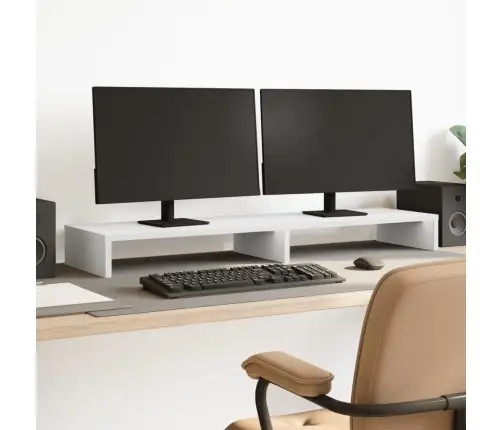 Monitoriaus Stovas, Baltas, 100X27X10cm Apdirbta Mediena