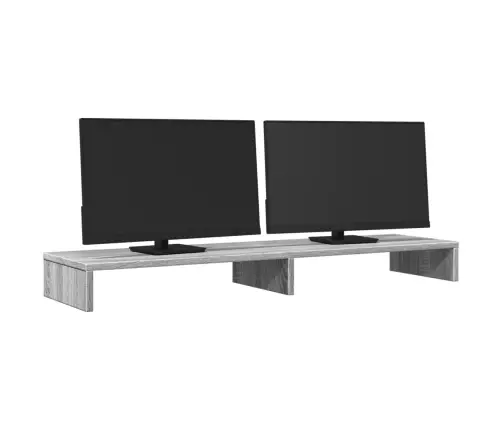 Monitora Paliktnis, Pelēks, 100X27X10 Cm, Inženierijas Koks Vidaxl