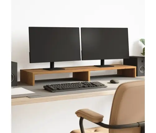 Monitora Paliktnis, Koka Krāsa, 100X27X10 Cm, Inženierijas Koks Vidaxl