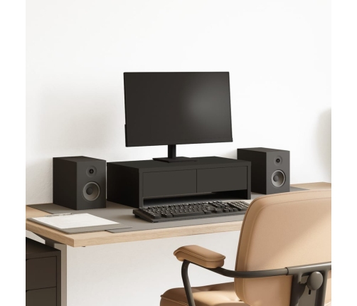 Monitora Statīvs Ar Atvilktnēm, Melns, 50X27X15 Cm Vidaxl