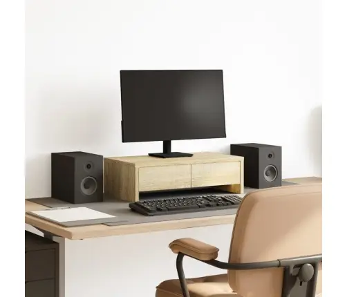 Sahtlitega Monitorialus, Sonoma Tamm, 50X27X15 cm Tehispuit