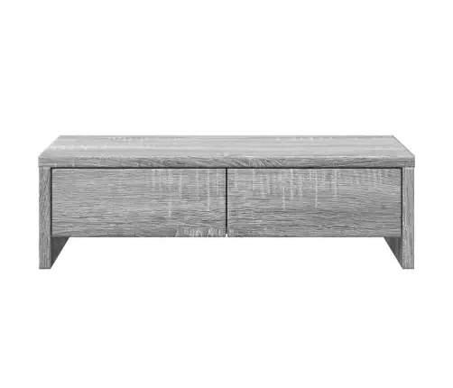 Monitoriaus Stovas Su Stalčiais, Pilkas, 50X27X15cm Mediena