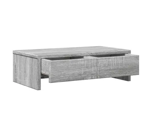 Monitoriaus Stovas Su Stalčiais, Pilkas, 50X27X15cm Mediena