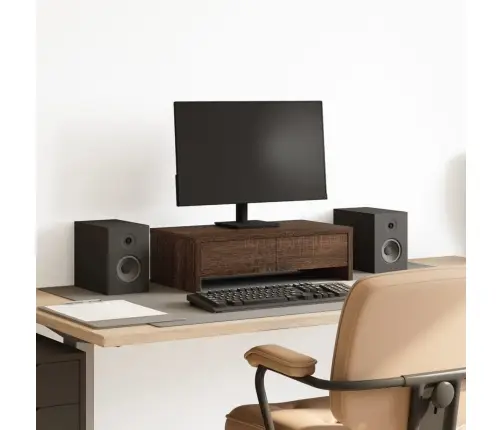 Sahtlitega Monitorialus, Pruun Tamm, 50 X 27 X 15 cm Tehispuit