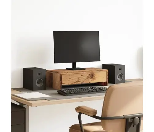 Monitoriaus Stovas Su Stalčiais, Medienos, 50X27X15cm Mediena