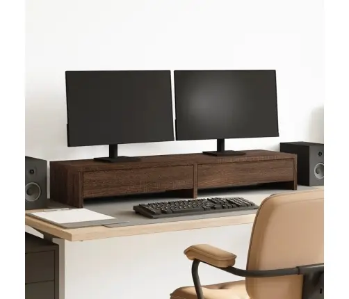 Sahtlitega Monitorialus, Pruun Tamm, 100X27X15 cm Tehispuit