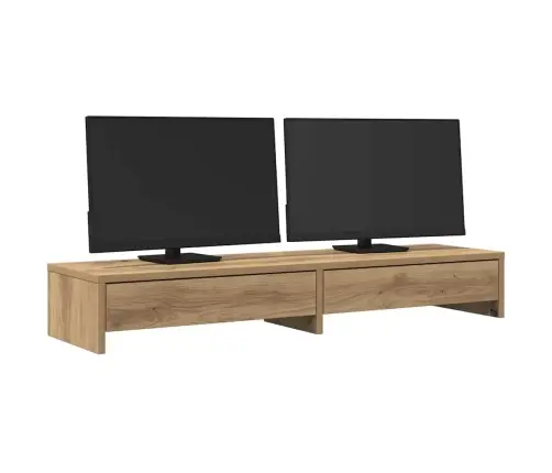 Monitora Statīvs Ar Atvilktnēm, Koka Krāsa, 100X27X15 Cm Vidaxl