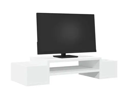 Monitora Paliktnis Ar Plauktu, Balts, 70X27X15 Cm Vidaxl