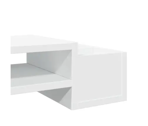 Monitora Paliktnis Ar Plauktu, Balts, 70X27X15 Cm Vidaxl